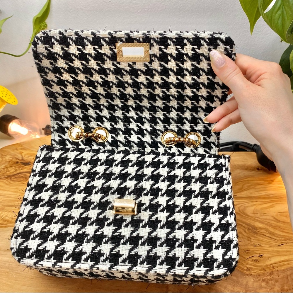 Houndstooth Black and White Women's Bag - Picture 9 of 11